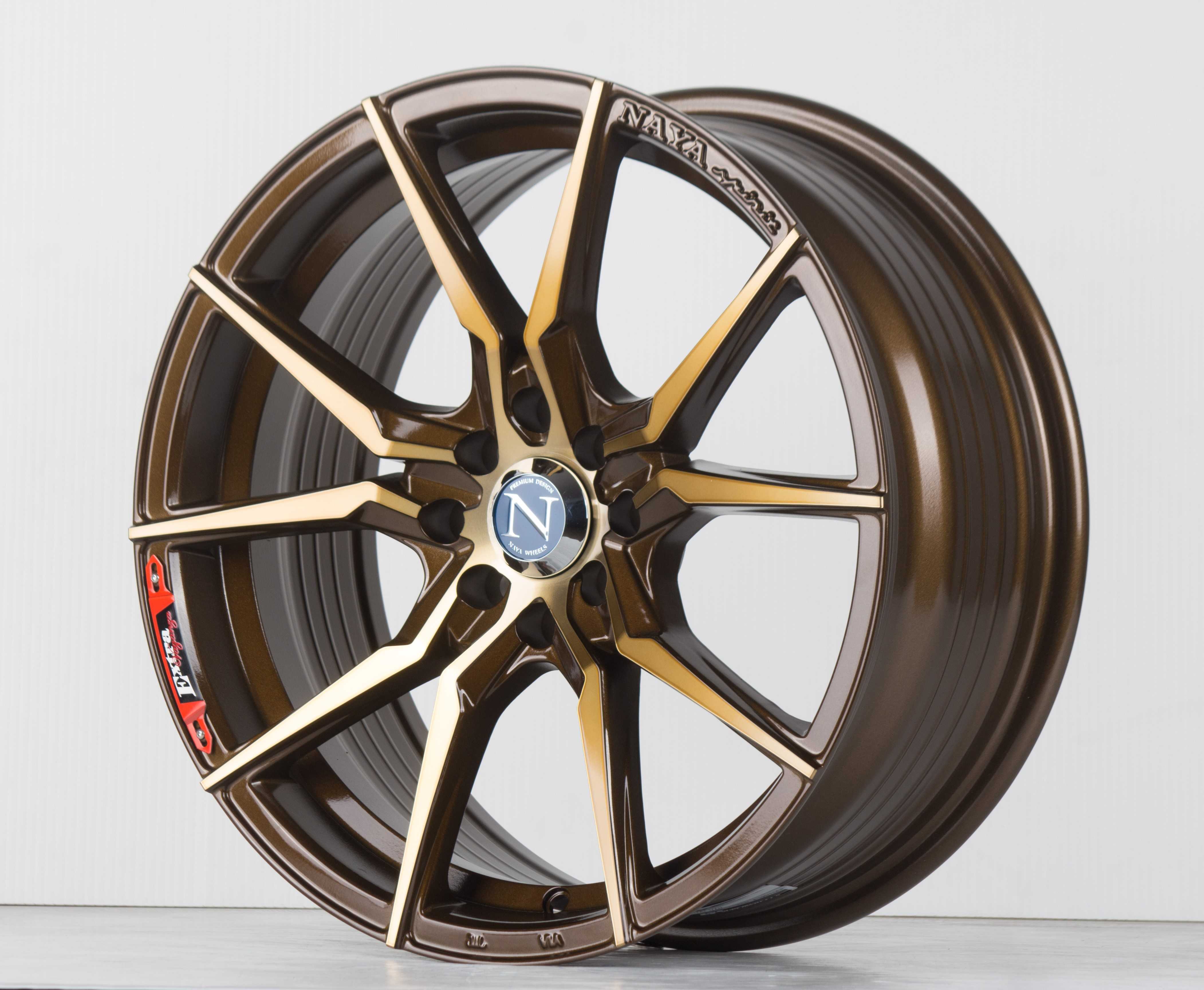 แม็กซ์ EVEREST-2PREMIUM(YA9961)17X7.5 8X100/114.3 ET30 CB.73.1 NO-PTGสีน้ำตาลยิงทรายกลึงหน้าไดร์ทอง