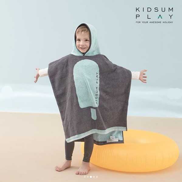 Kidsumplay kids beach gown เสื้อคลุมผ้าขนหนู เพิ่มความอบอุ่นหลังเล่นน้ำ