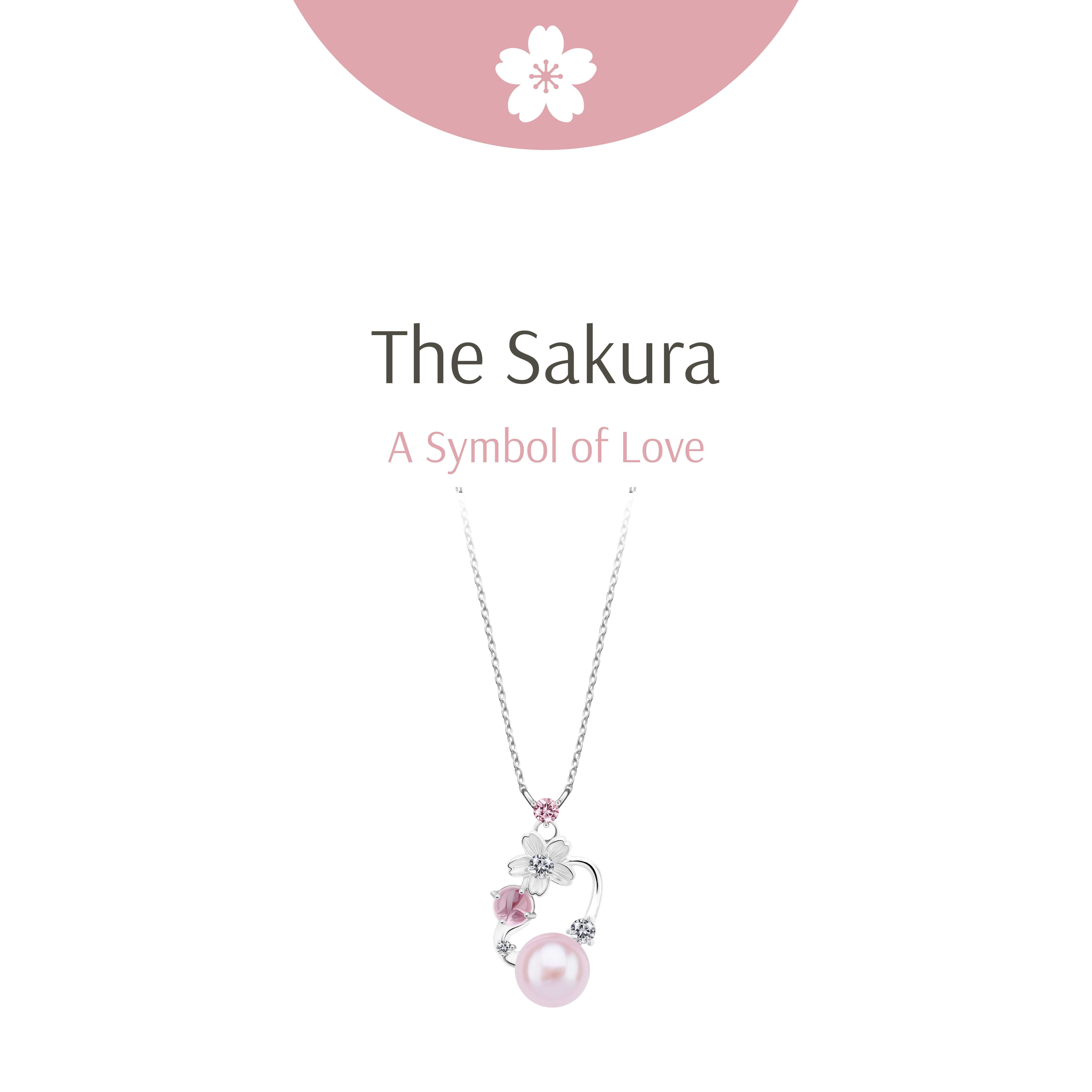 Sakura and Pink Pearl Necklace
