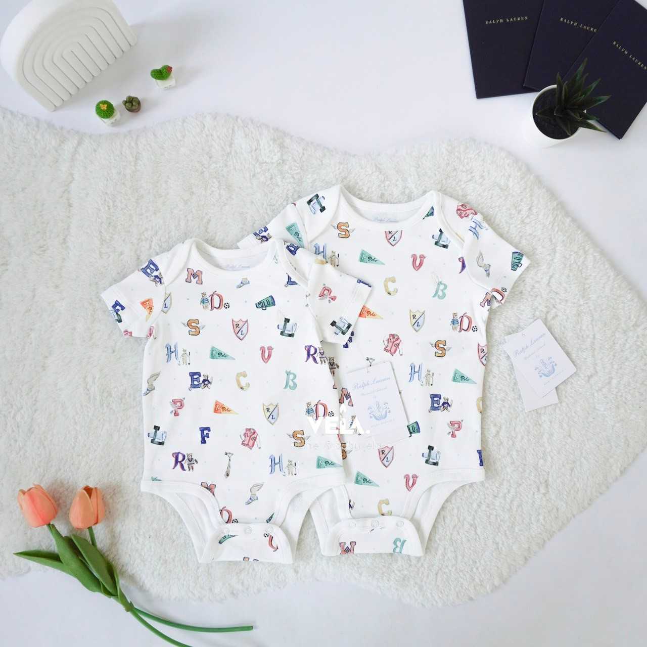 RL x Riley Sheehey Baby Cotton Printed Bodysuit (Multi)