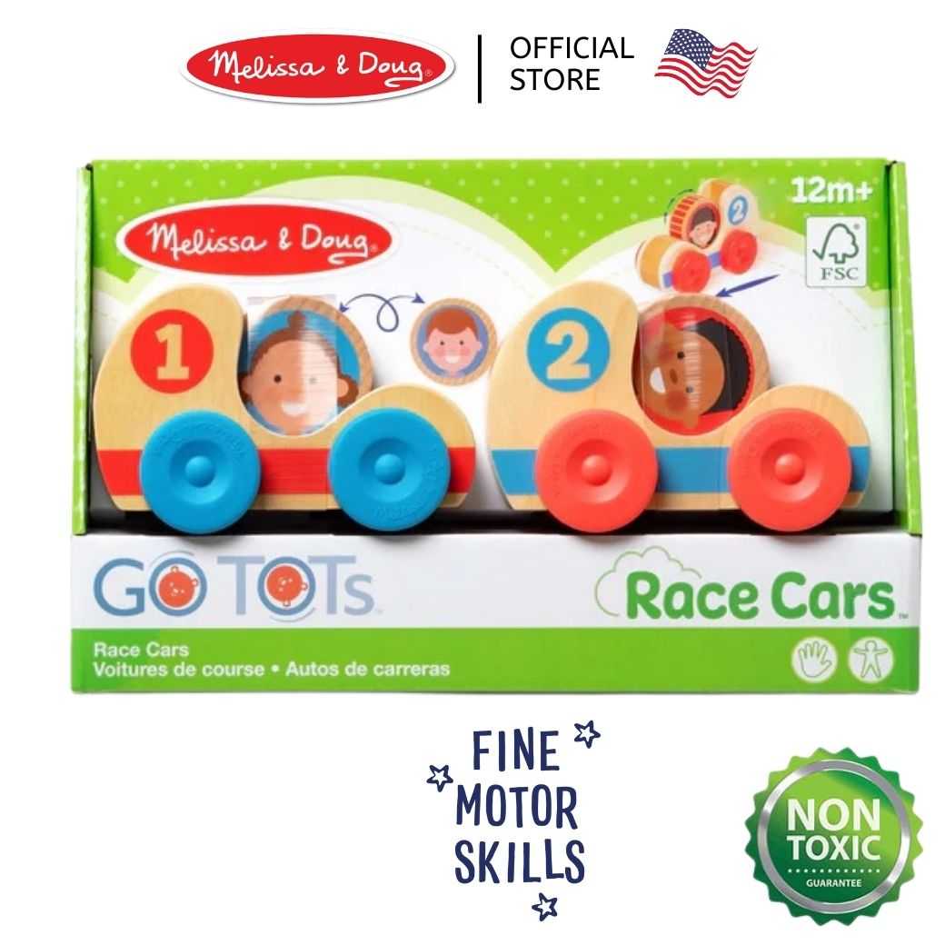 (ของแท้ USA) ของเล่นรถ สีปลอดภัย วัสดุทนทาน Melissa & Doug Go Tots Race Car 30737 Motor Skill