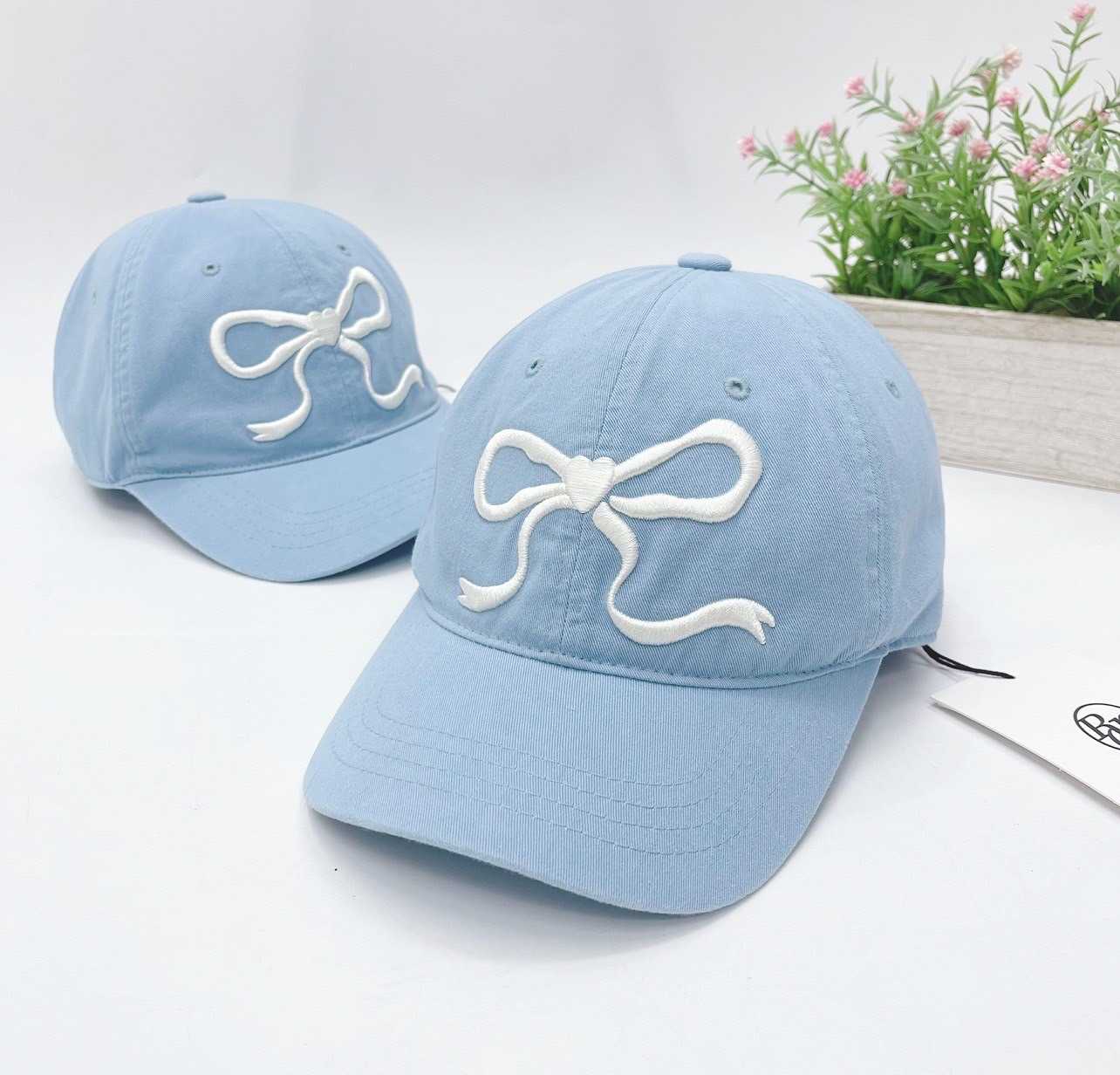 Ronron Heart Ribbon Ball Cap (Blue)