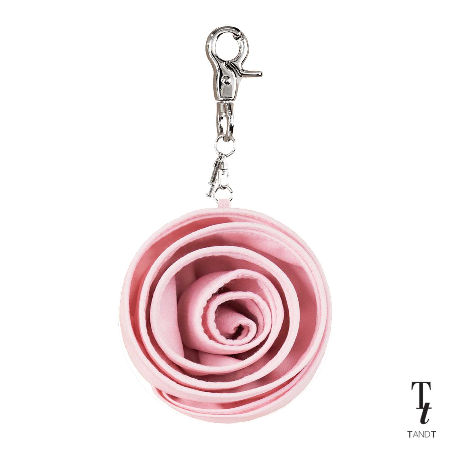 ROSE KEYCHAIN PINK - ROSE HAND-CRAFTED KEYCHAIN