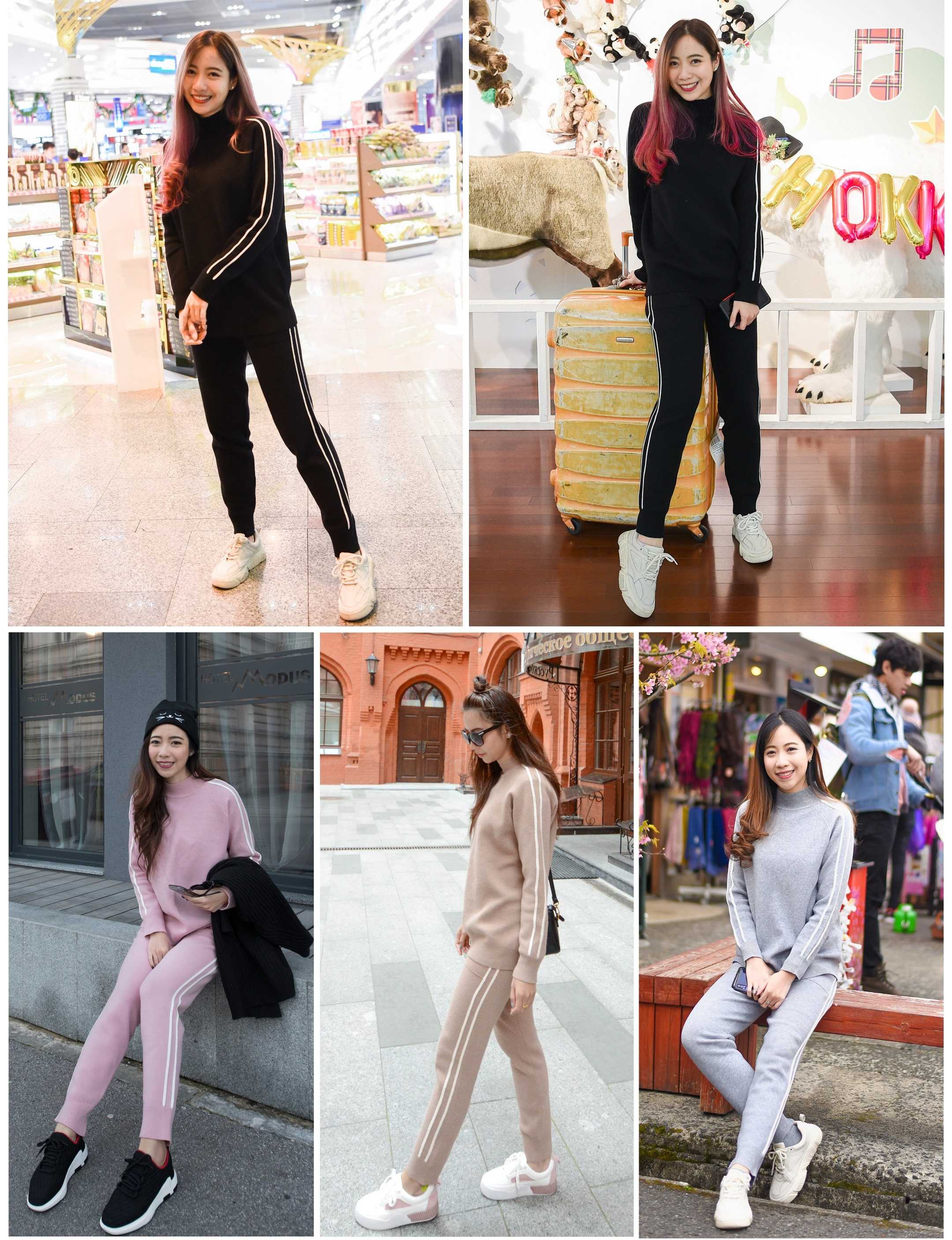 KozySnow T63 ชุดเซ็ทไหมพรมกันหนาว ชุดกันหนาวแฟชั่น ชุดใส่ขึ้นเครื่อง มี4สี