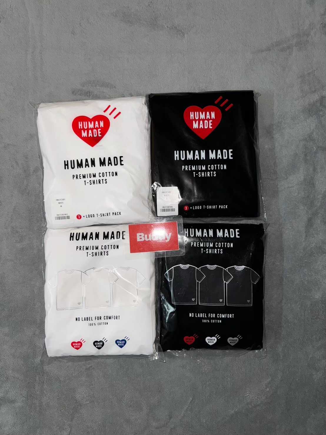 Human Made 3pack t-shirt set (Black,White)