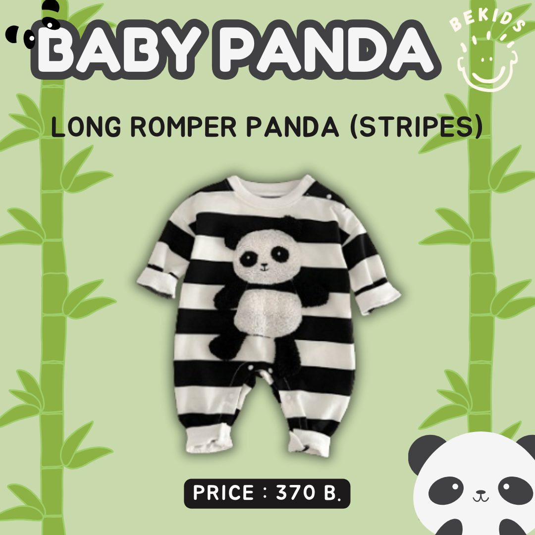 Long Romper Panda (Stripes)