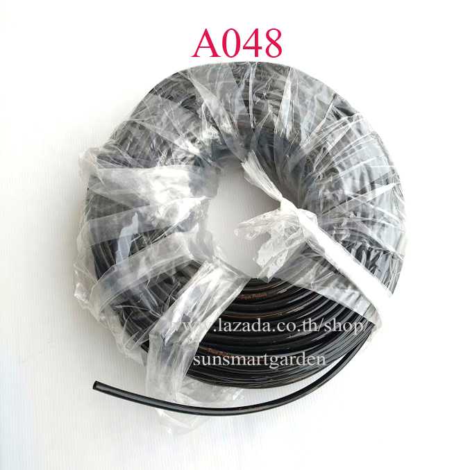 A048 สายไมโคร 4/7 หนาพิเศษ ชนิดดำมัน รูใน 4.2 มิล ต่อกับอุปกรณ์การเกษตร  คุณภาพสูง ระบบน้ำ