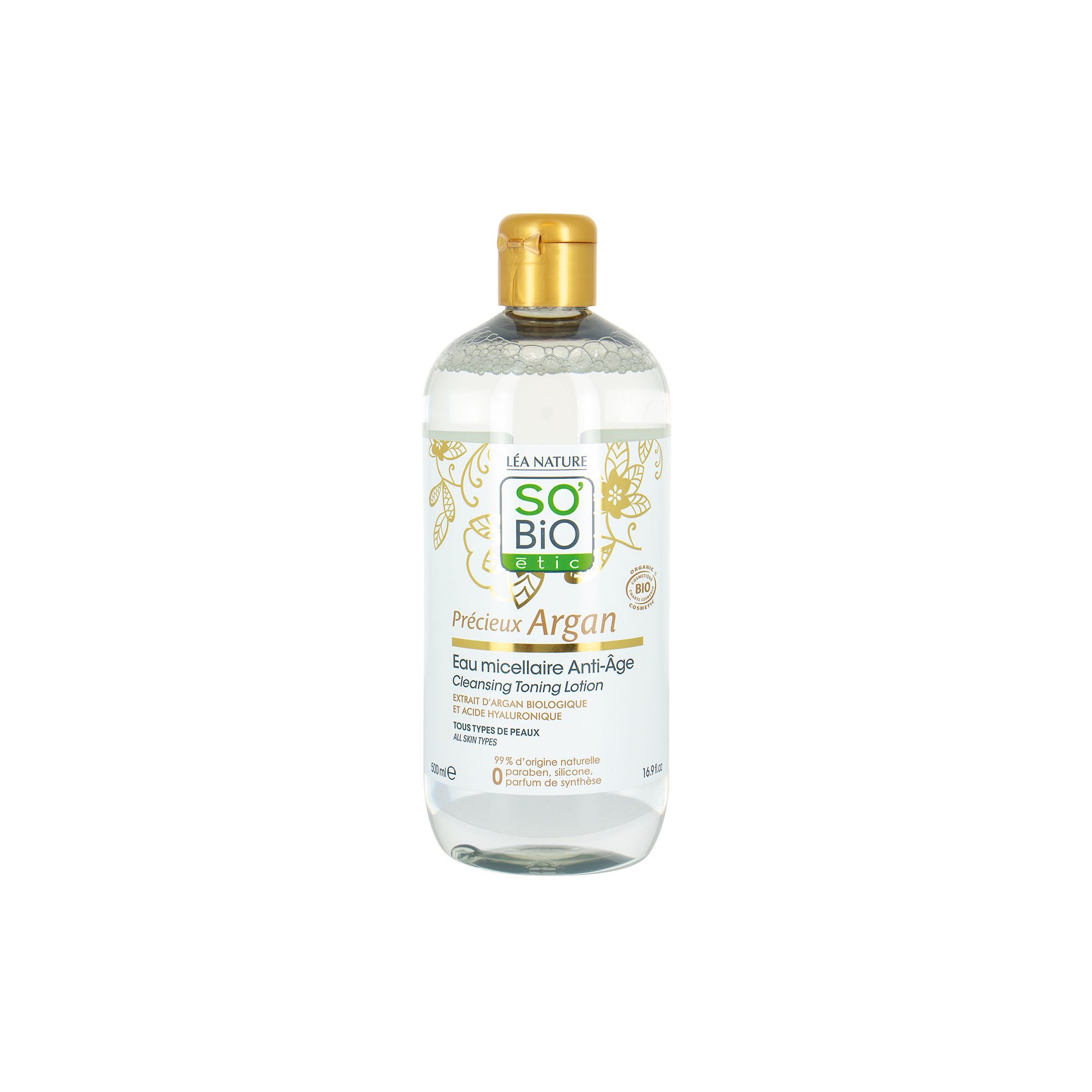 SO'BiO etic | Precious Argan Cleansing Toning lotion 500ml. ผลิตภัณฑ์เช็ดทำความสะอาด พร้อมบำรุงผิว
