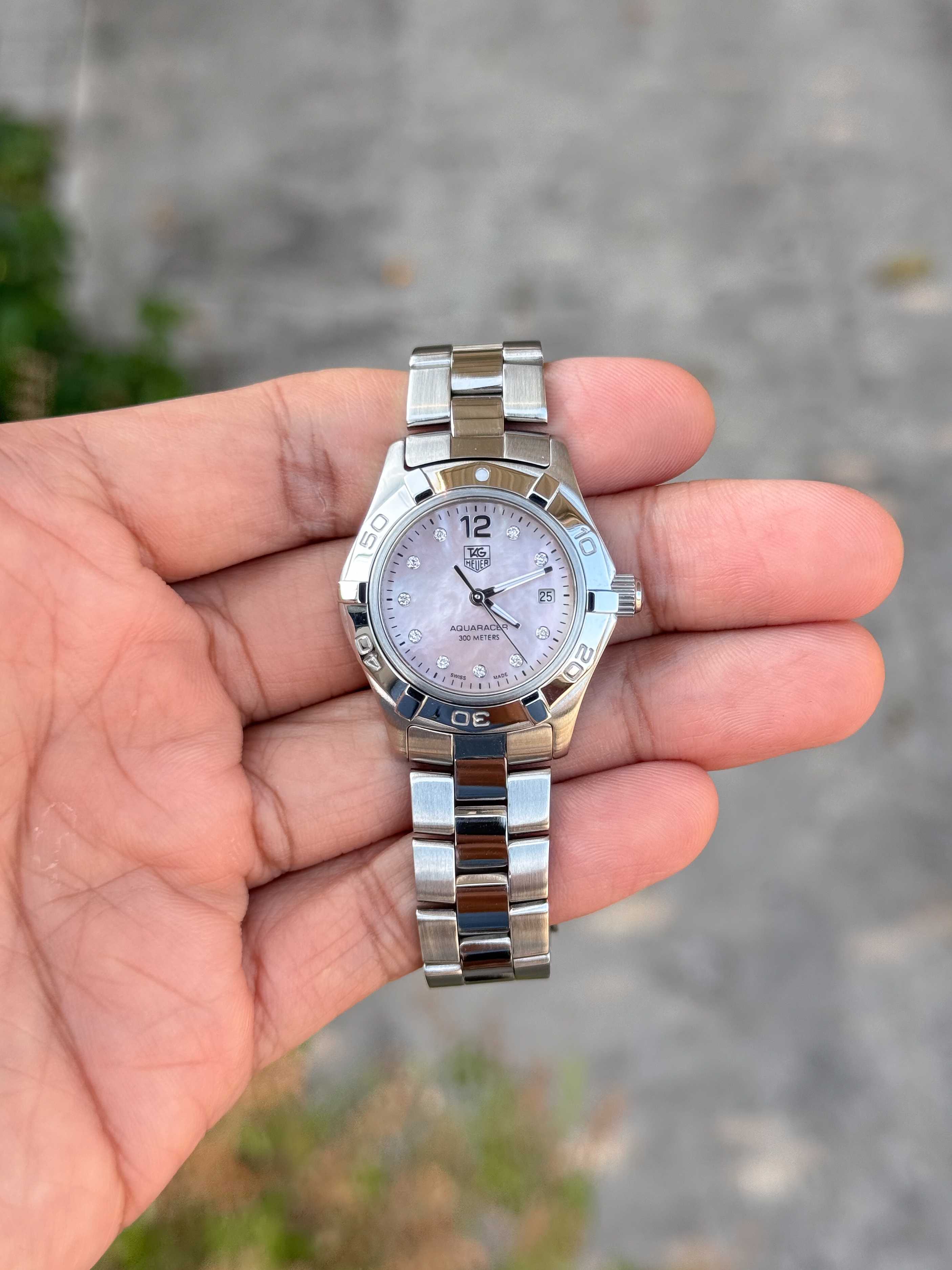 Tag Heuer Aquaracer Diamond Lady Size Quartz หน้ามุกชมพู หลักเพชร