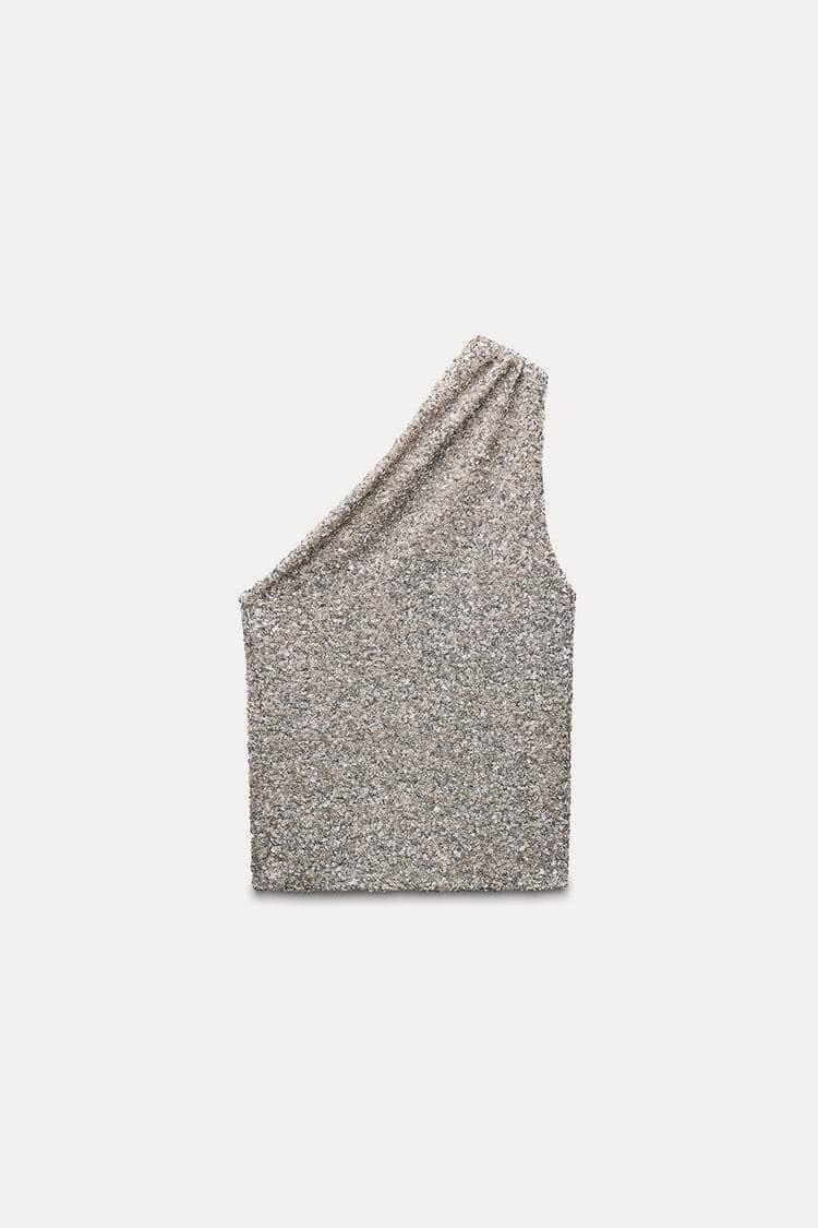 Z A R A ASYMMETRIC SEQUINNED TOP