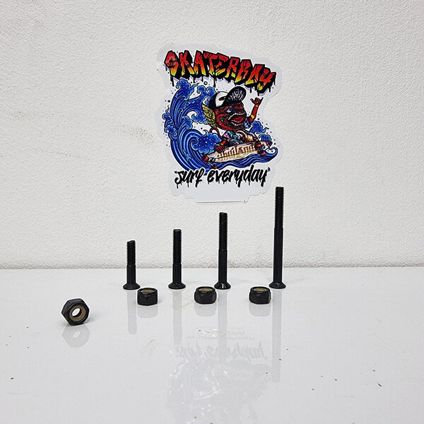 0504 น็อตดำยึดทรัค ยาว 20 25 27 28 30 35 40 53 mm ตัวผู้ ตัวเมีย คือ1คู่ ตรงรุ่นสำหรับสเก็ตบอร์ด