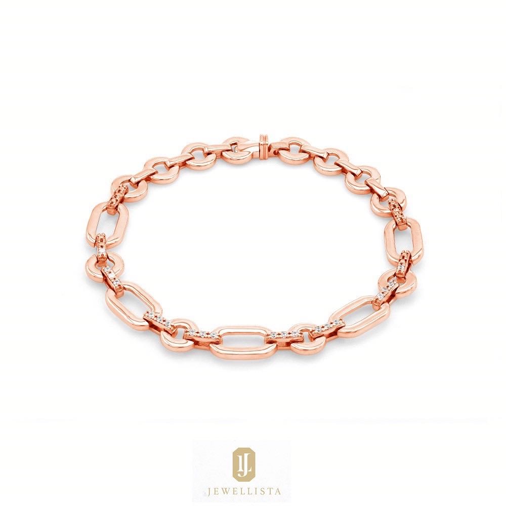 Jewellista สร้อยข้อมือโซ่ Edena เงินแท้ 925 ประดับพลอย Zirconia