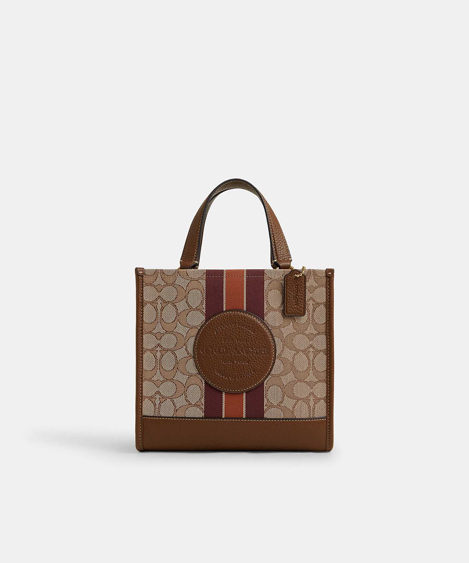 COACH DEMPSEY TOTE 22 IN SIGNATURE JACQUARD WITH STRIPE AND COACH PATCH CQ878 IMVGB