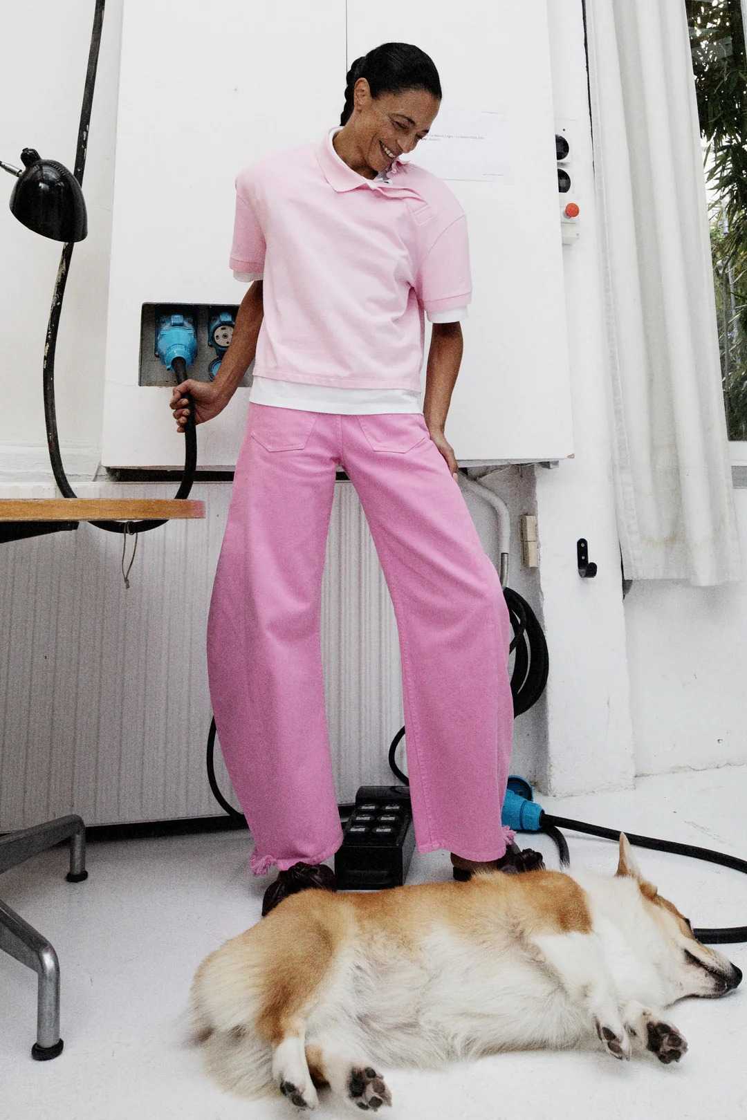 A.W.A.K.E. Mirror Jeans with Side Inserts - Pink