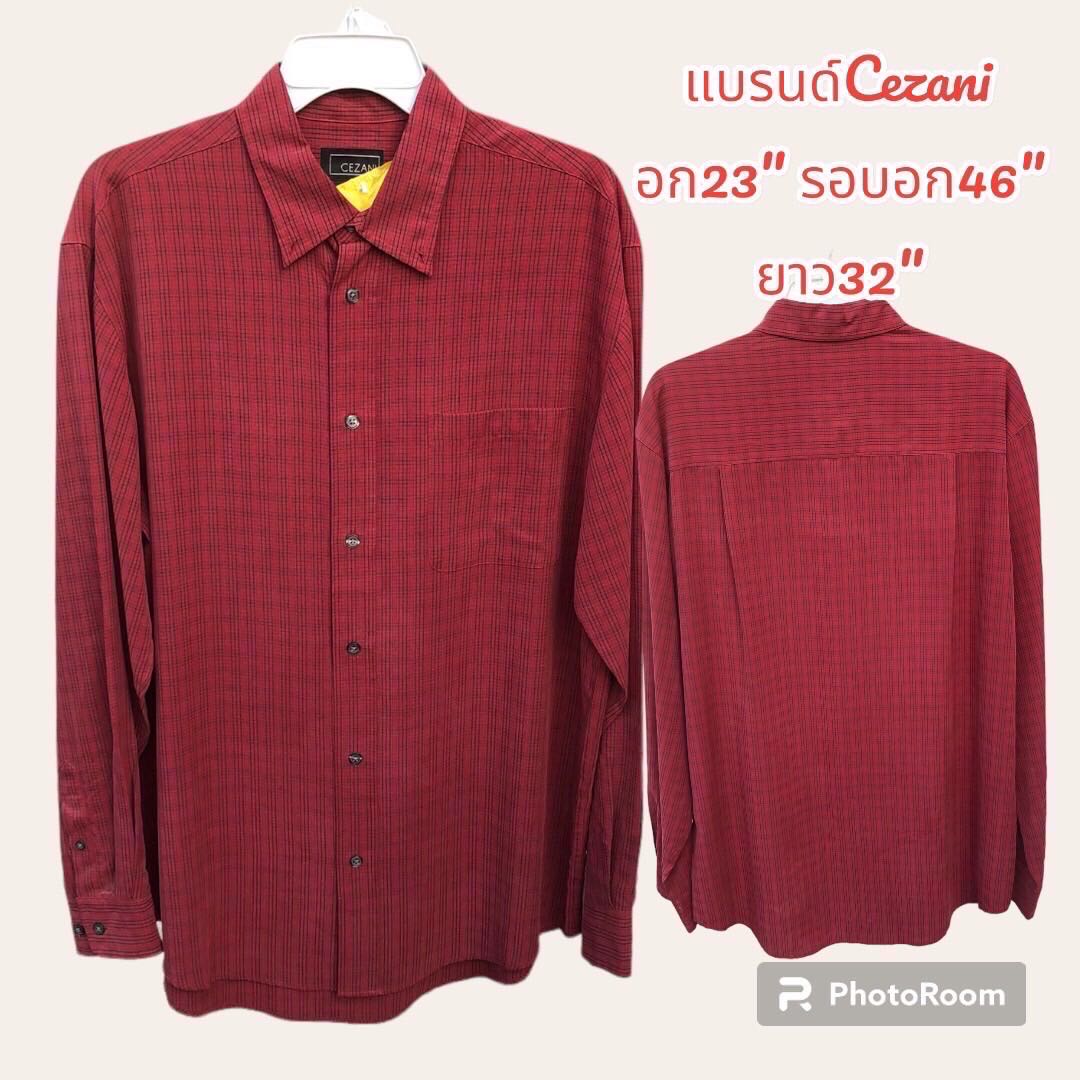 เสื้อเชิ้ตลายสก็อตแขนยาว แบรนด์ห้างงานนอกมือ2เกรดA สินค้าพร้อมจัดส่ง