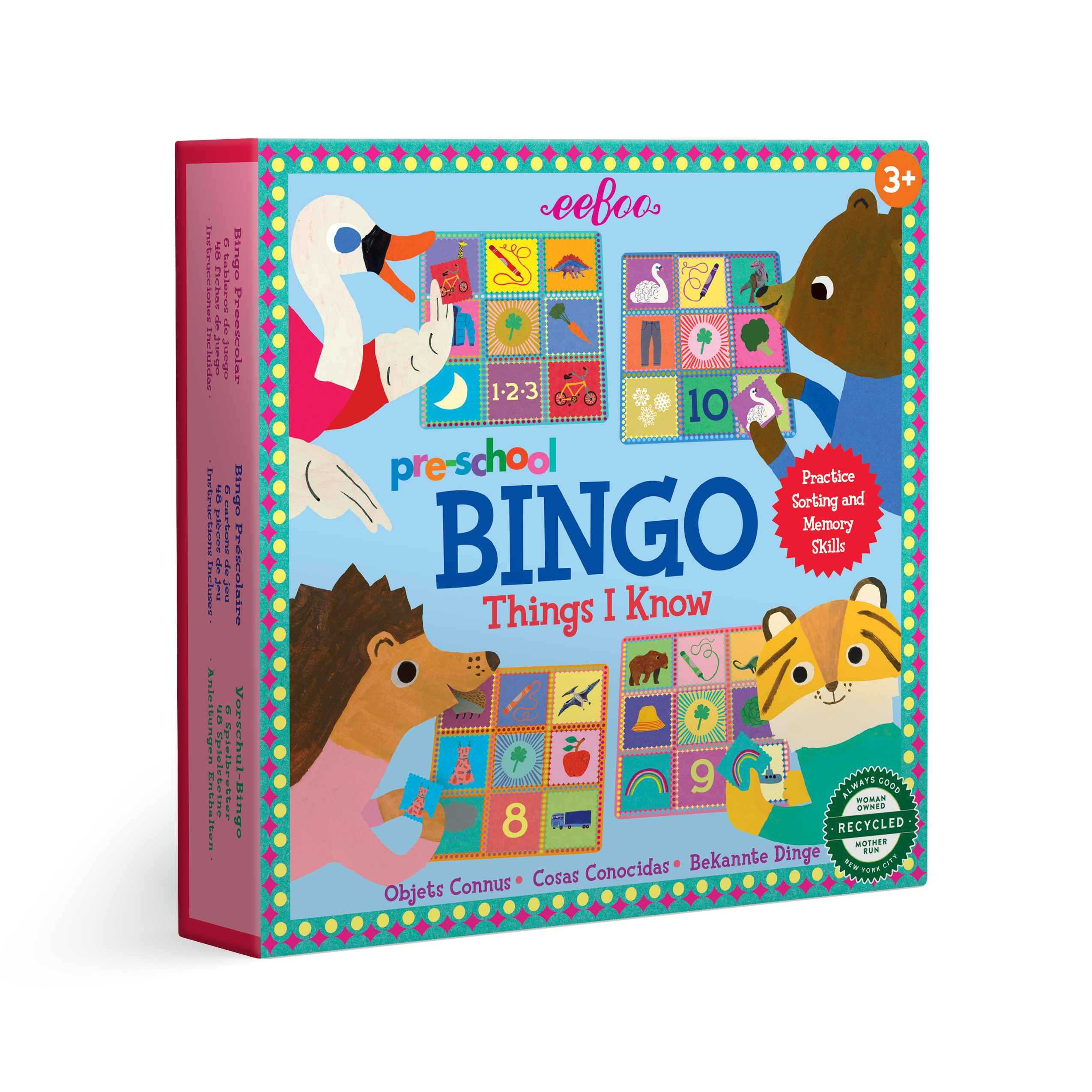 eeBoo Preschool Things I Know Bingo เกมบิงโกสิ่งของทั่วไป สำหรับเด็กเล็ก