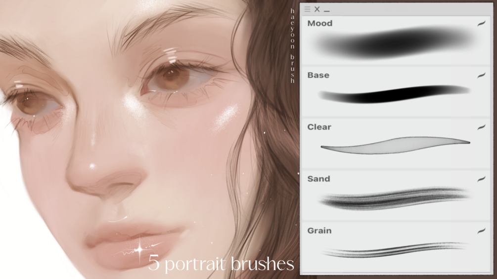 HAEYOON Mini portrait brush set (5) 𓊆ྀི
