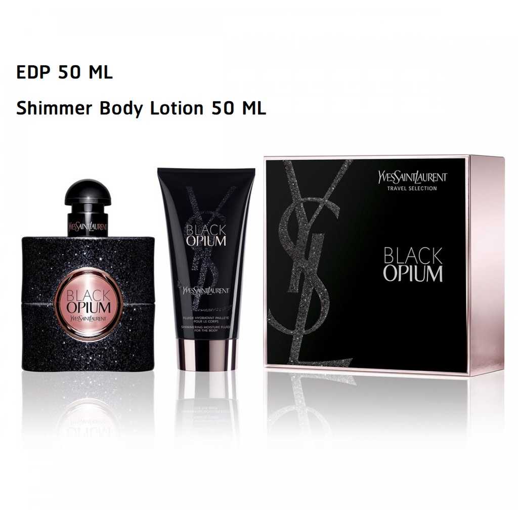 (50 ML) Set YSL Black  EDP 50 ml + Body Lotion 50 ml กล่องซีล