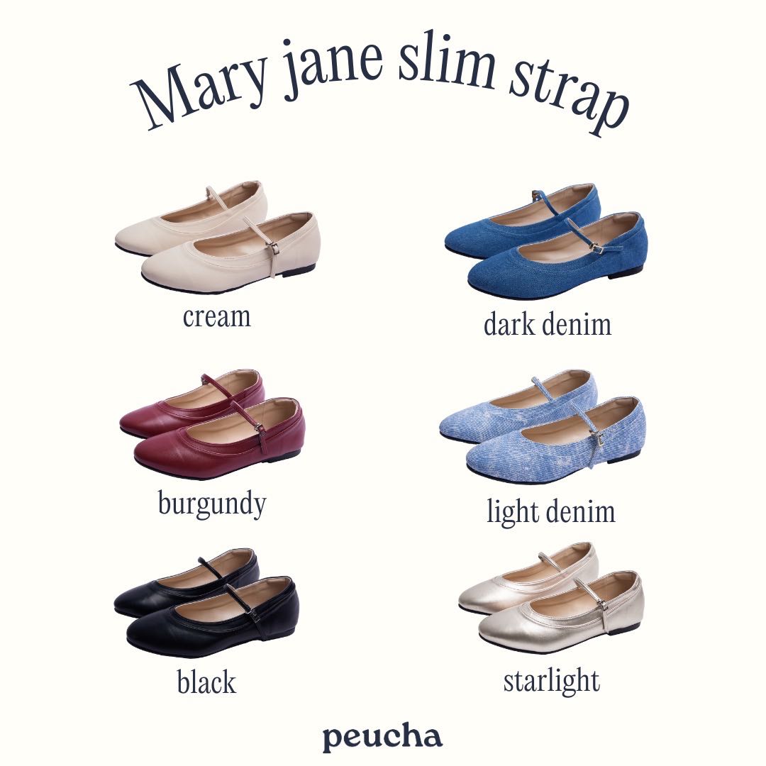 (Clearance sale) Peucha soft Mary jane - slim strap แมรี่เจนสายเล็กพื้นนุ่ม