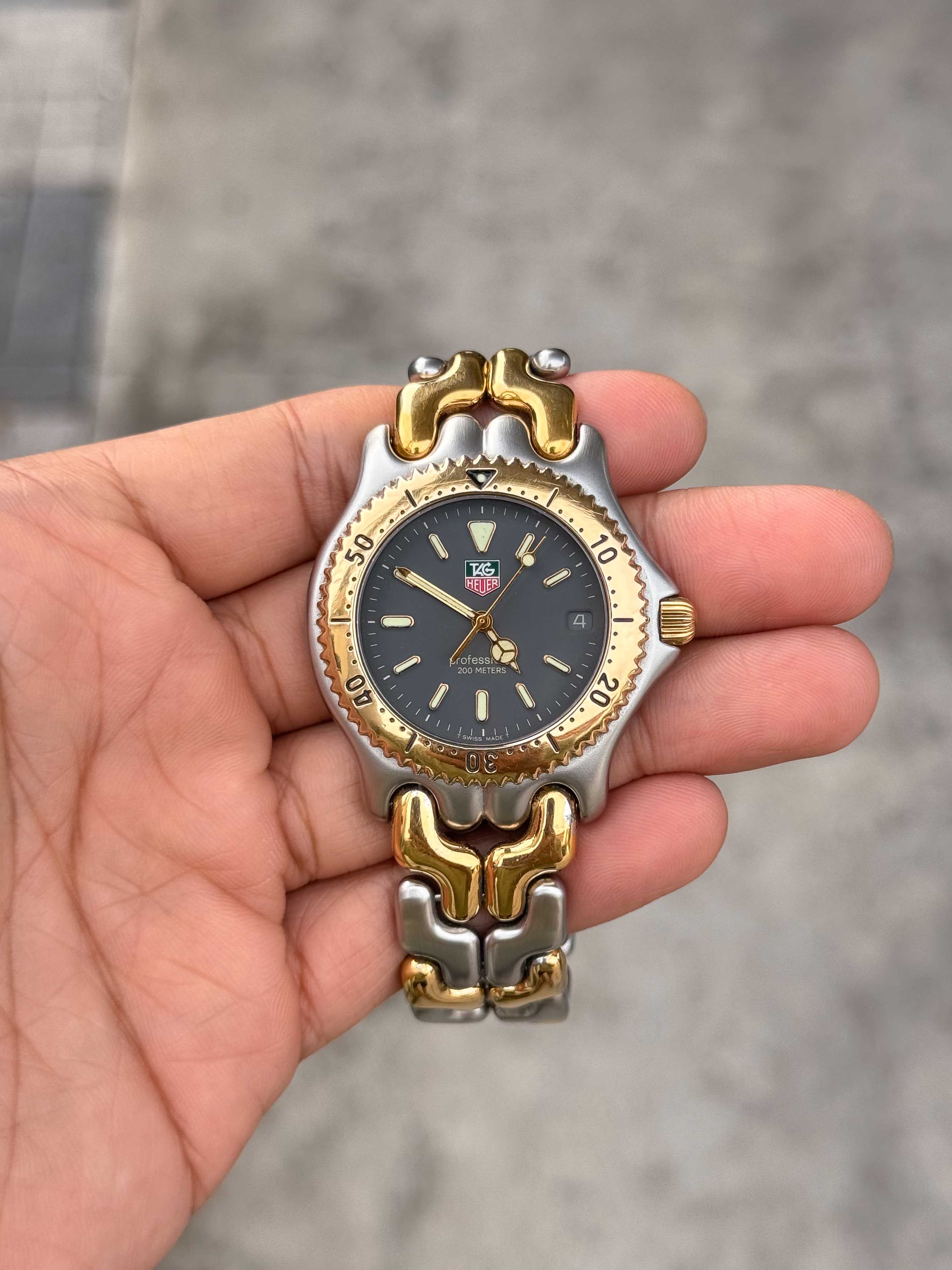 Tag Heuer ก้างปลา 2tone King Size Quartz หน้าเทา