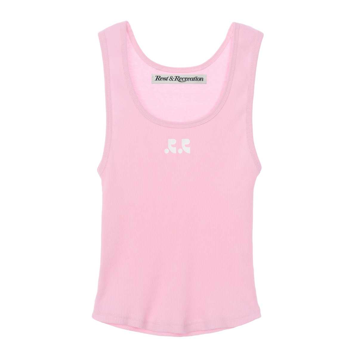 (พร้อมส่ง) RR LOGO SHORT TANK TOP - PINK /Rest and Recreation