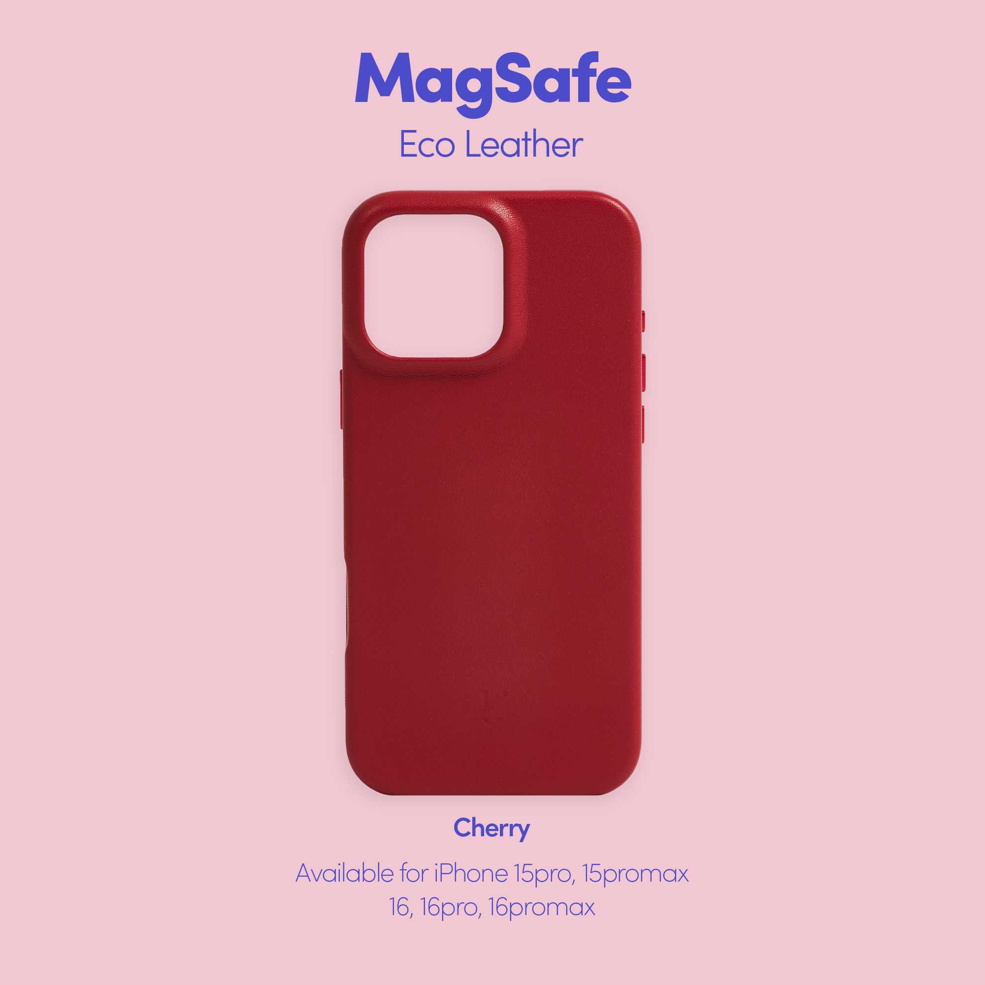 MagSafe Eco-Leather Phone Case in Cherry