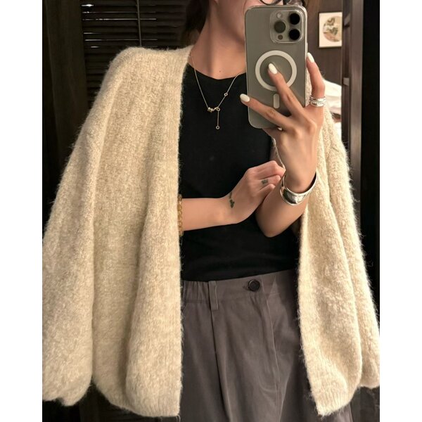 2MUAY SELECT | รุ่น GZ25151 FLUFFY BLEND KNIT BOMBER CARDIGAN 4 สี