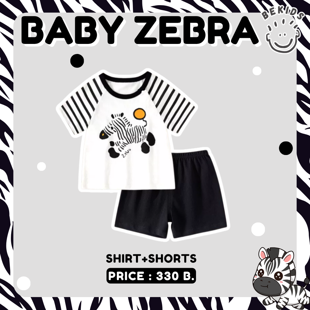 Shirt+Black Shorts Zebra