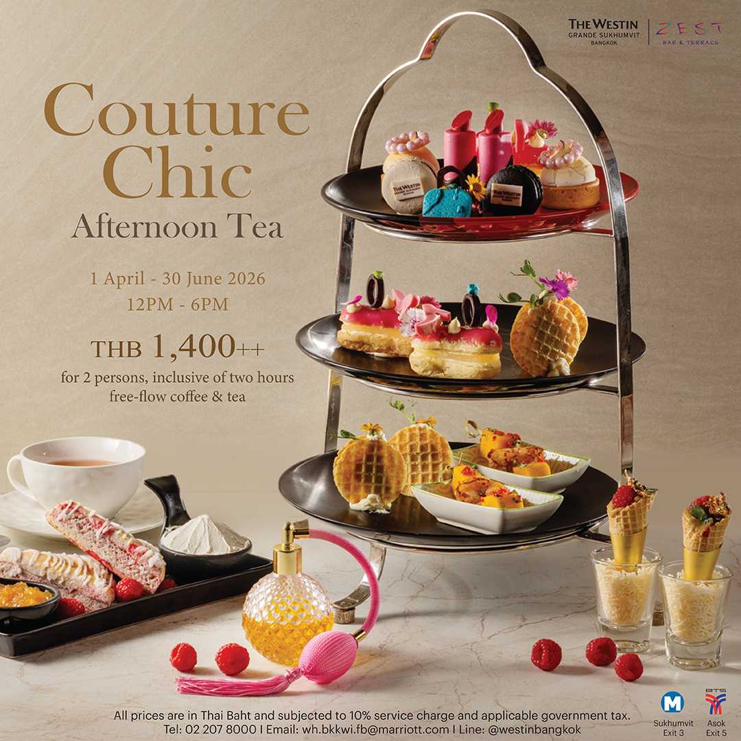 Couture Chic Afternoon Tea for 3 persons (Daily, 12:00 - 18:00)