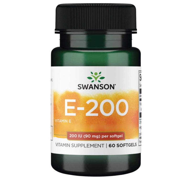 Swanson, E-200, VitaminE, 200IU, 60 Softgels, วิตามินอี