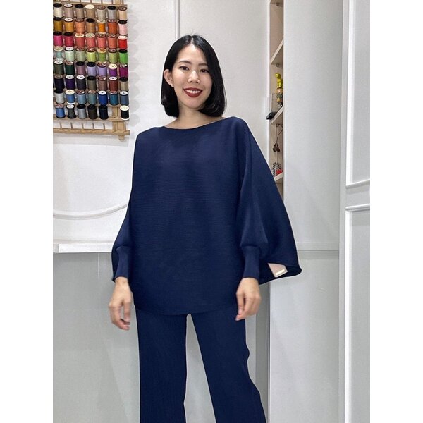 เพิ่มสีใหม่!! 2MUAY รุ่น GJO2357-9 เสื้อผู้หญิง เสื้อพลีทคุณภาพ BAT SLEEVE PLEAT TOP 7สี FREE SIZE