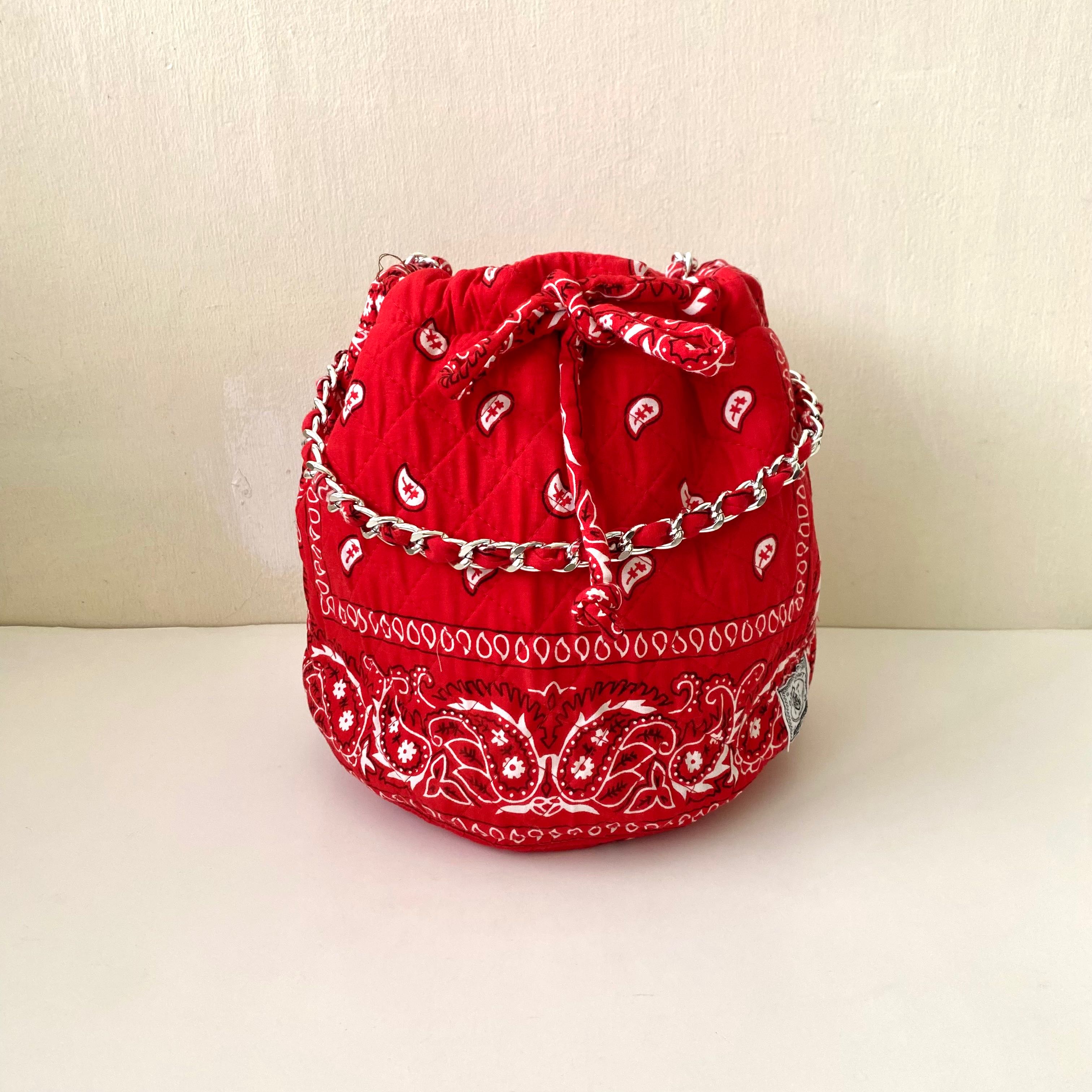 Dumpling Red turky Bandana Bag no 42