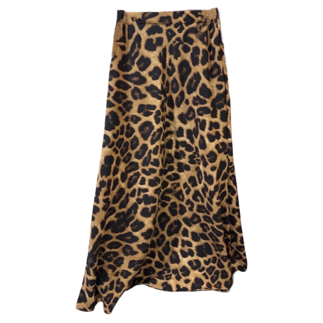 5097#1 Leopard satin skirt