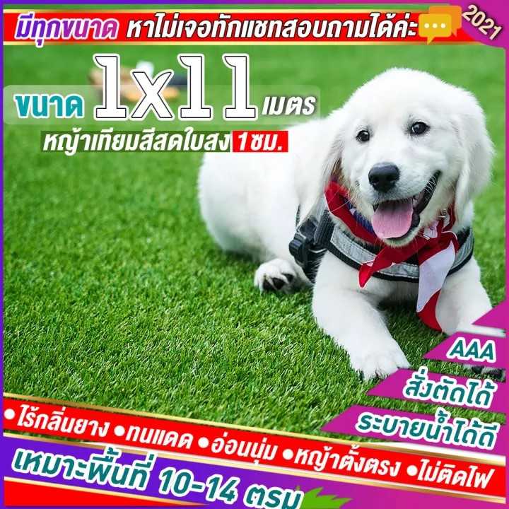 🌳หญ้าเทียมใบ 1 ซม กันUVคุณภาพดี ขนาด 1x11 เมตร เกรดเอสำหรับตกแต่งสวน หญ้าเทียมถูกๆ มีทุกขนาด