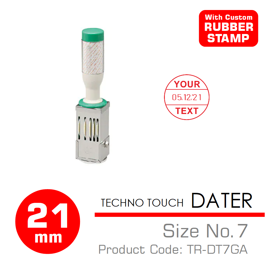 SANBY ตรายางลงวันที่ เทคโนทัชเดเตอร์#7 พร้อมสั่งทำหน้ายาง TECHNO TOUCH DATER No.7 (TR-DT7GA)
