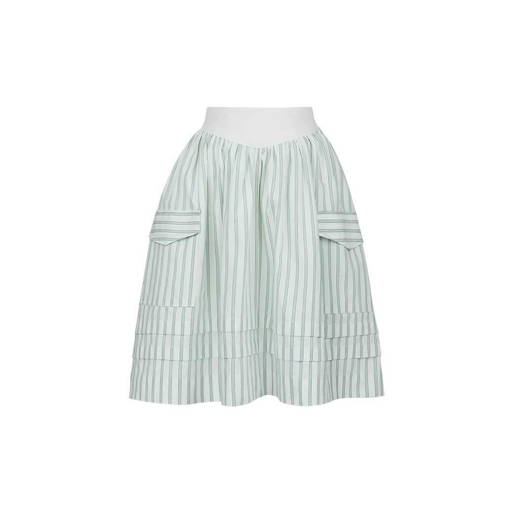TALIA SKIRT - GREEN STRIPE