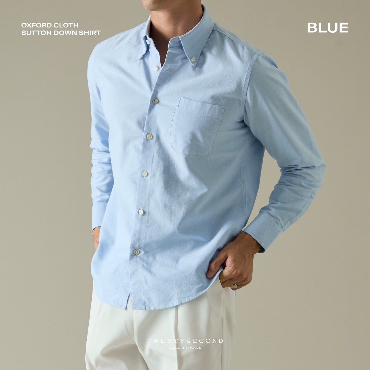 OXFORD OCBD BTD SHIRT - BLUE 