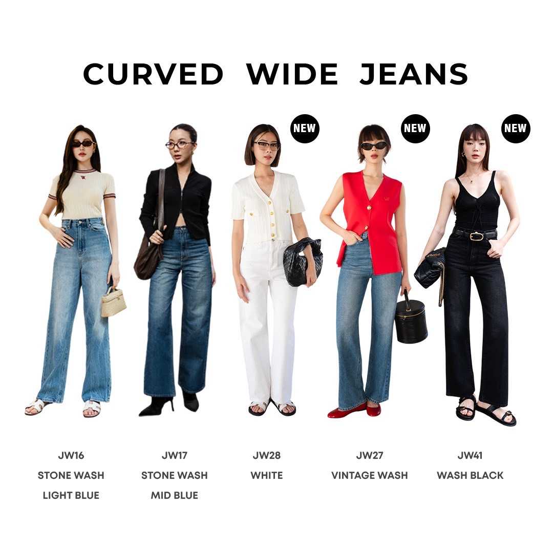 Curved WIDE jeans - JW01 , JW02 , JW03 , JW12 , JW13 , JW14 , JW16 , JW17 , JW28 , JW27 , JW41 ,JW57