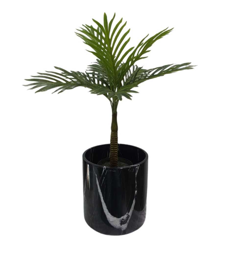 Plant Pot, Marble, Black, L