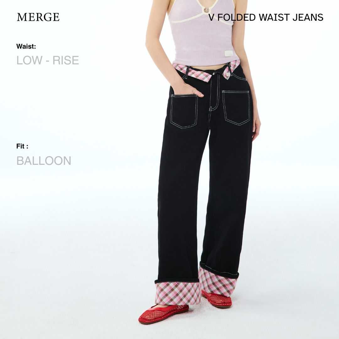 Merge Official - V Folded Waist Jeans (จัดส่ง 30/06)(เปิดขาย 15 June 12.00)