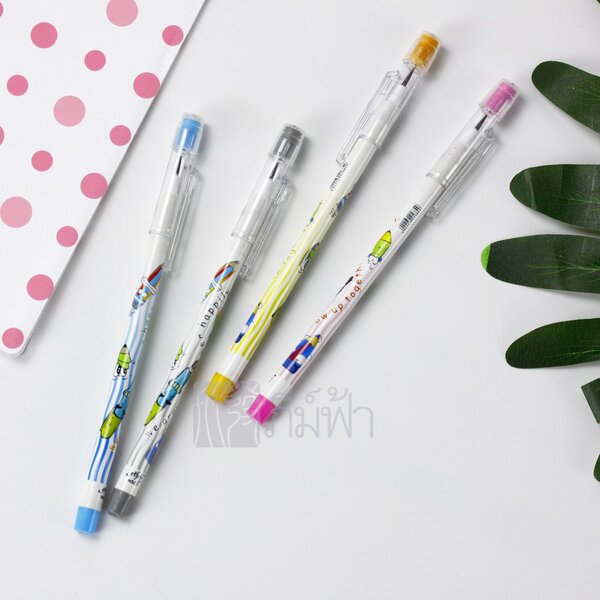 ดินสอ ดินสอต่อไส้ 2B Elfen ลายแฟนซี ฝาดินสอจะมียางลบอยู่ด้านบน