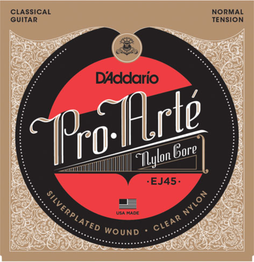 สายกีต้าร์คลาสสิค D'Addario -  EJ45 PRO-ARTÉ NYLON, NORMAL TENSION