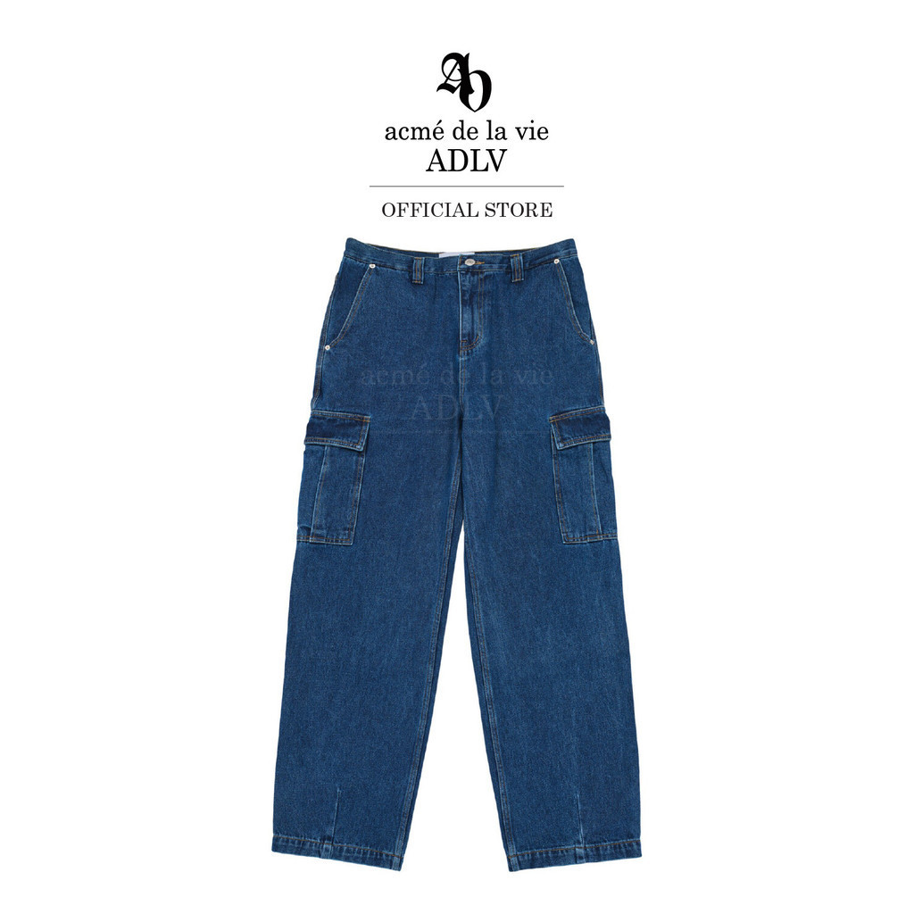 ADLV [acme de la vie] กางเกงยีนส์ รุ่น Cargo Pocket Denim Pants Blue