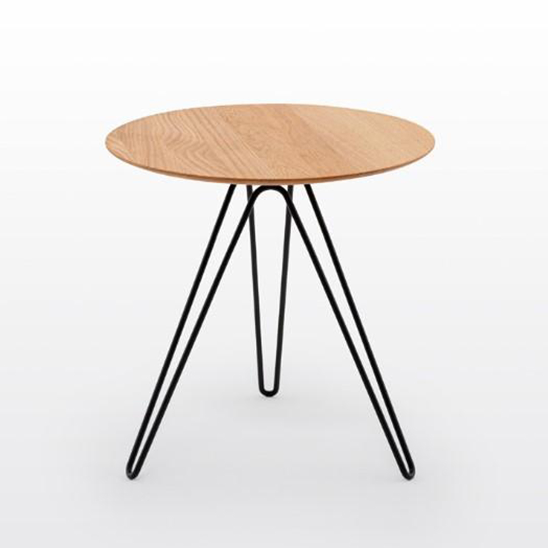 Modernform โต๊ะข้าง ท๊อปกลม รุ่น RT สีไม้โอ๊คแดง ขาเหล็กดำ ขนาด 50x50x50cm