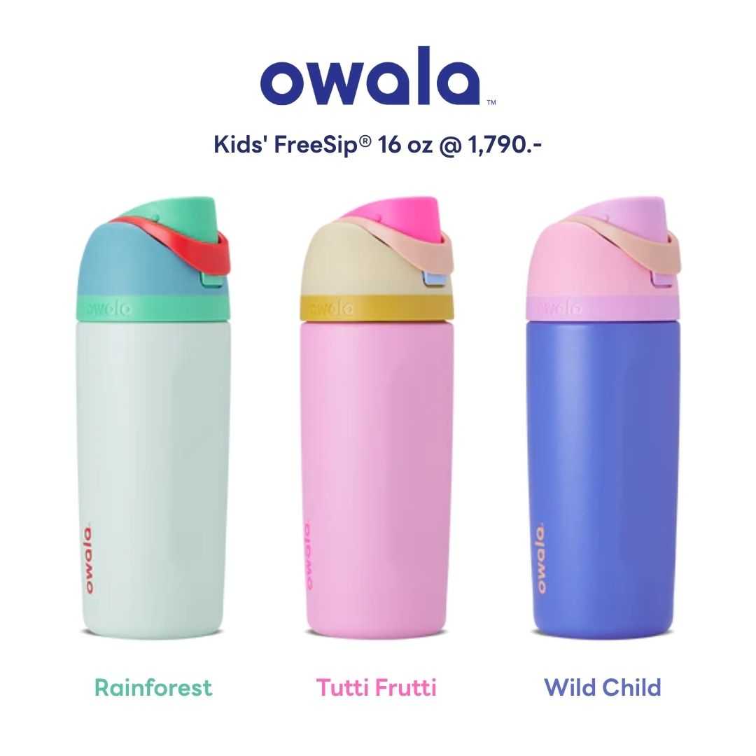 Owala FreeSip Kids Vacuum Water Bottle ขนาด 16oz.จากอเมริกา พร้อมส่ง