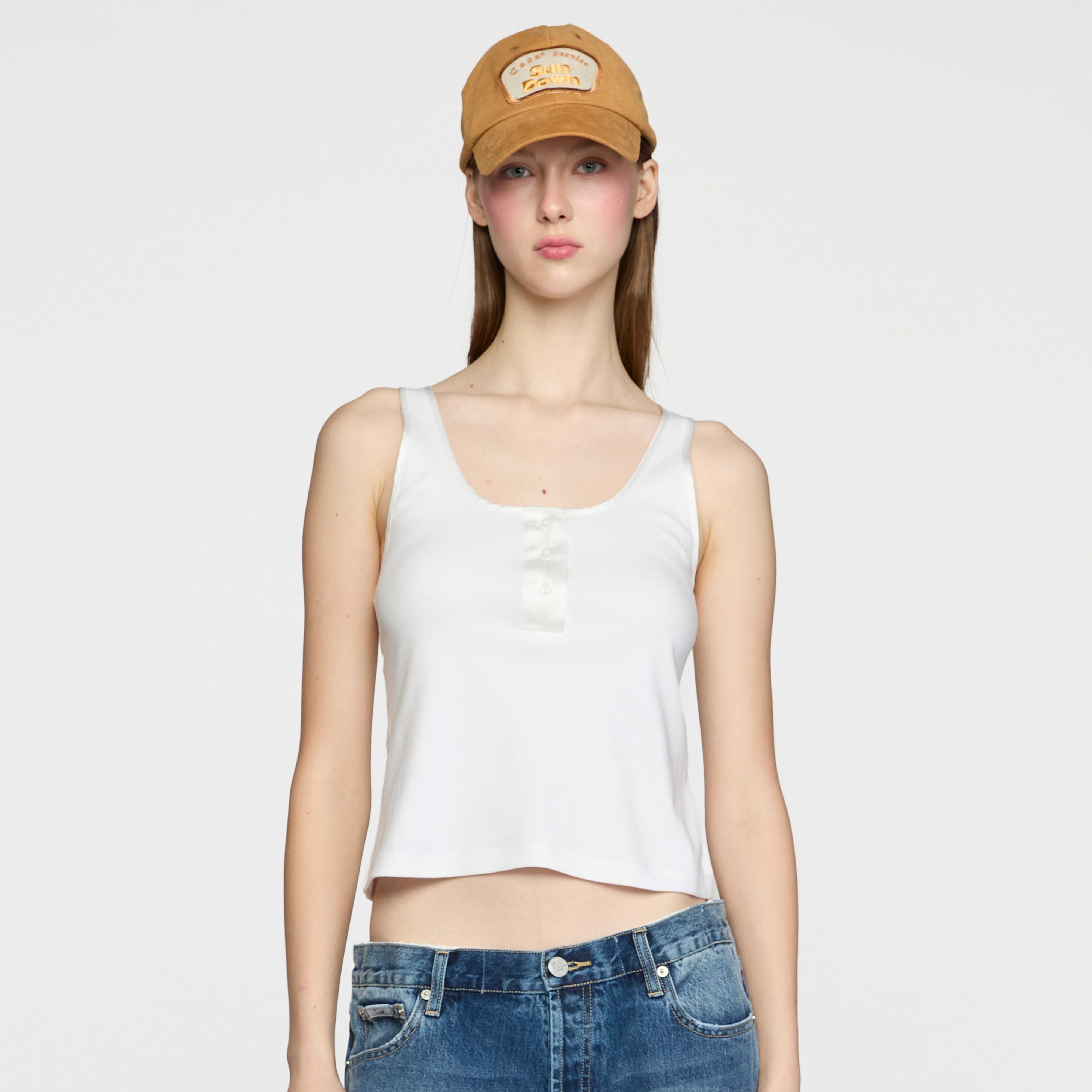 SATIN TRIM TANK TOP