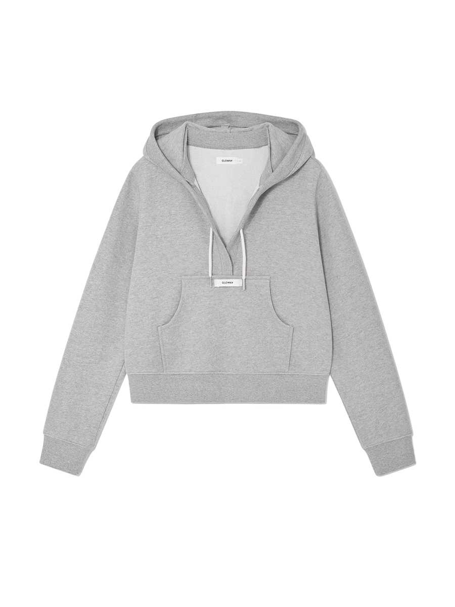 (pre,รวมส่ง) CIAO V CUT HOODIE (GRAY) /glowny