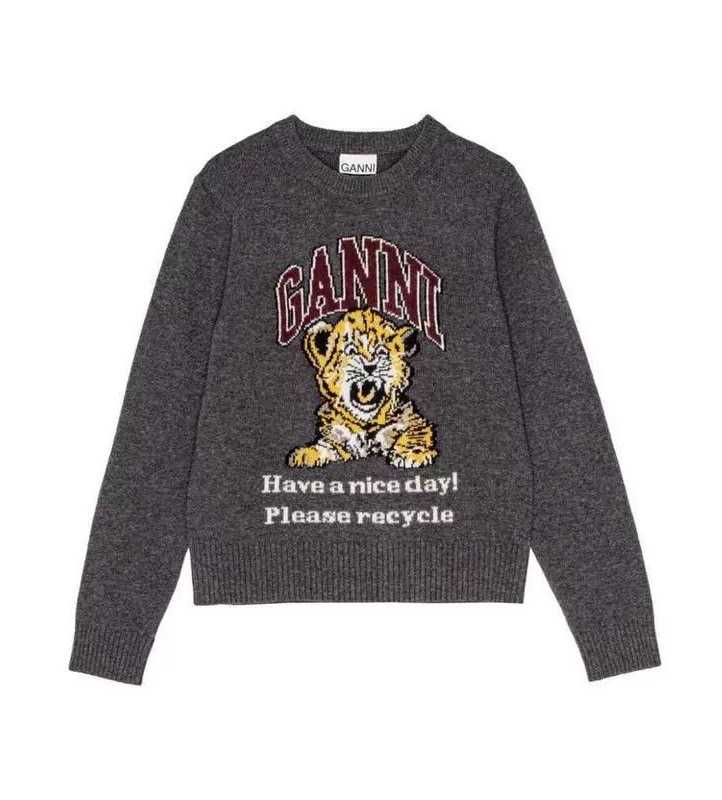 GANNI DARK GRAY BABY TIGER JUMPER