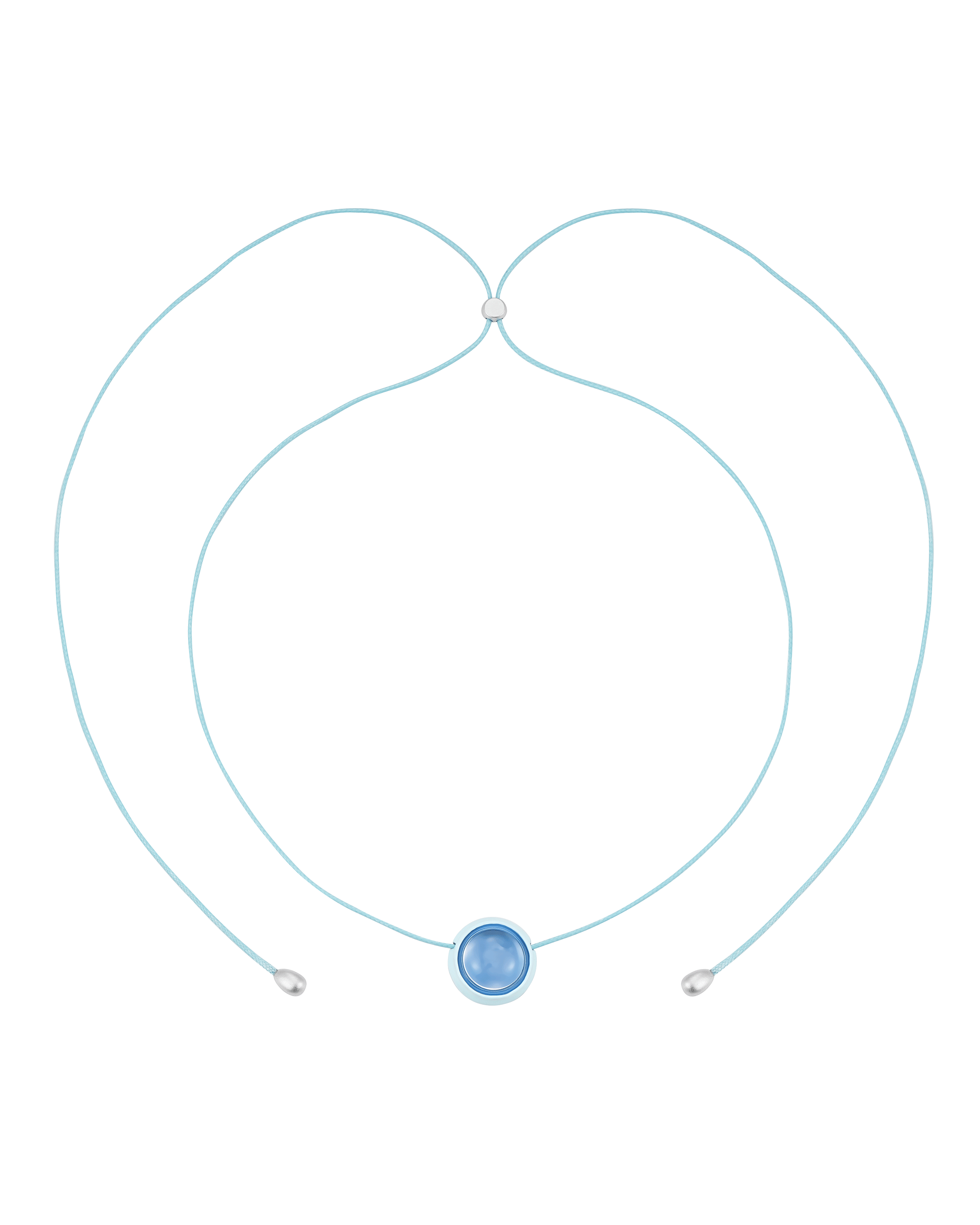 Blue signal ball white crystal necklace