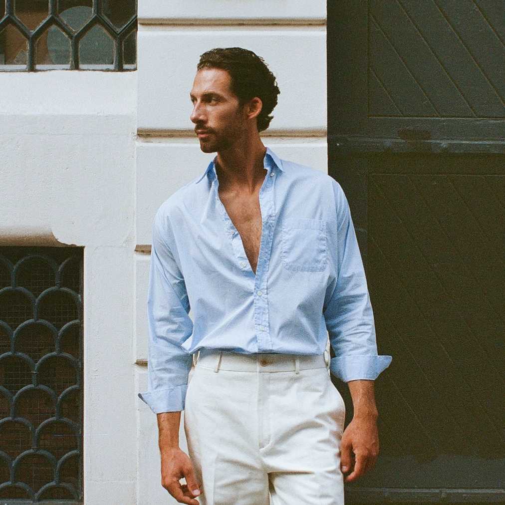 DELON BD loose shirt - Light blue